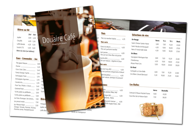 Aperçu de la carte du Café Douaire — cliquer pour télécharger le PDF